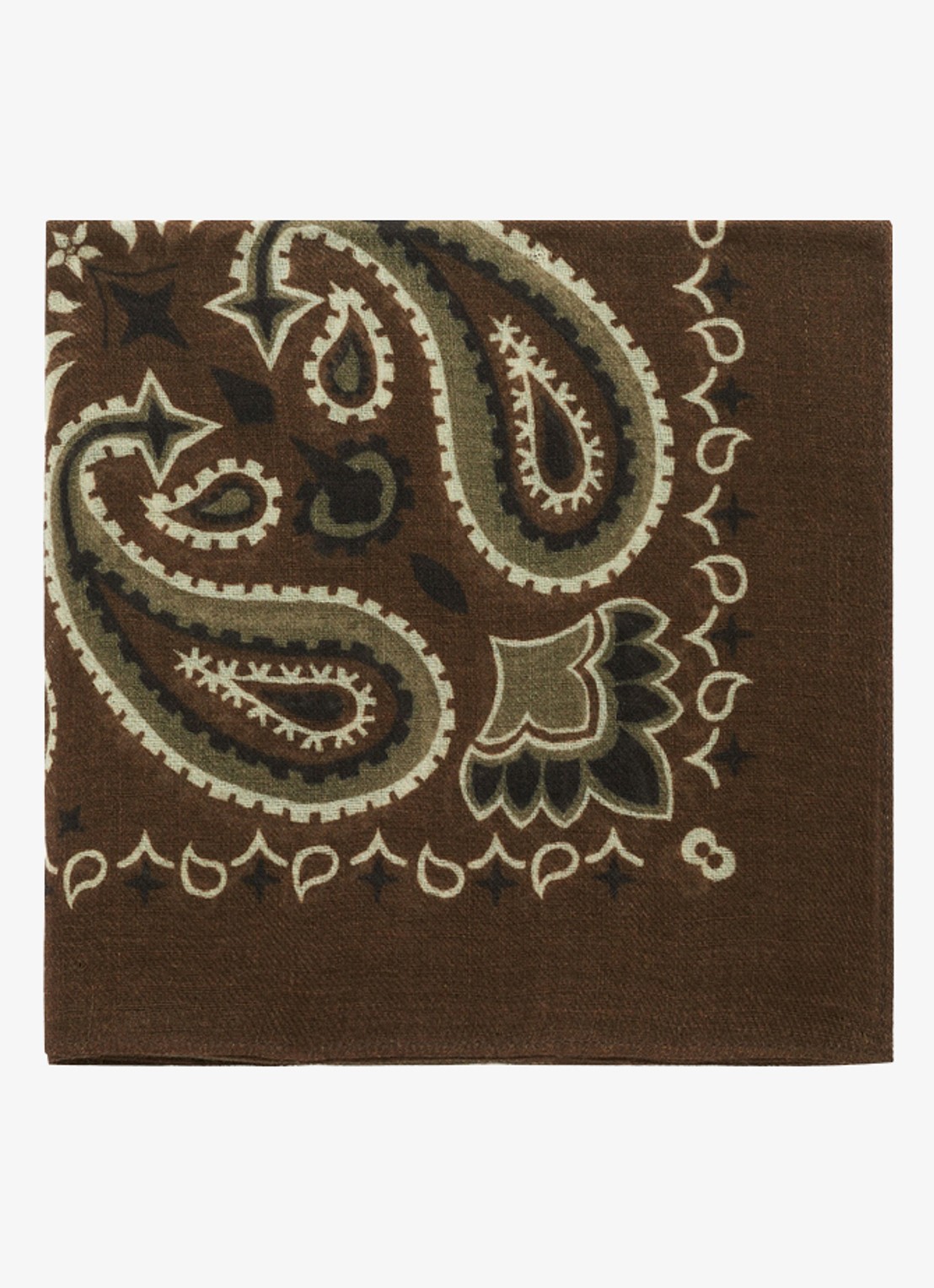Gerard Darel Sirena sjaal van wol en modal met paisley dessin - voorkant bruin