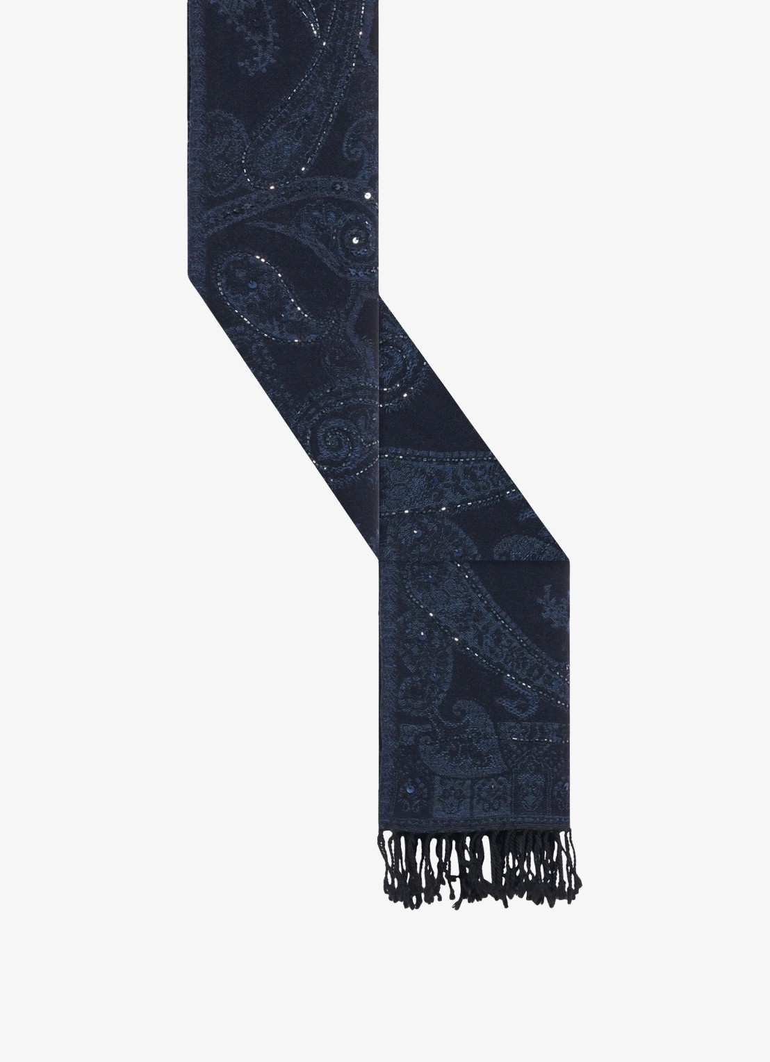 Gerard Darel Sirine sjaal van wol met pailetten - detail 2 blauw