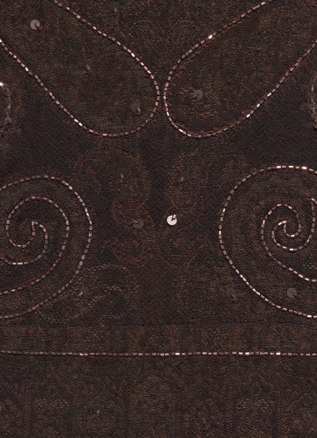 Gerard Darel Sirine sjaal van wol met pailetten - detail 3 donkerbruin