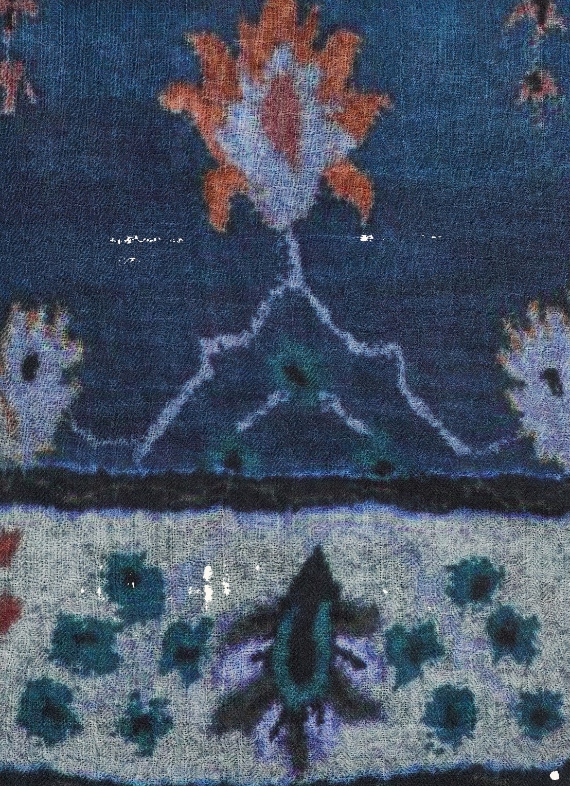 Gerard Darel Sissy sjaal van wol met grafische print - detail 3 blauw