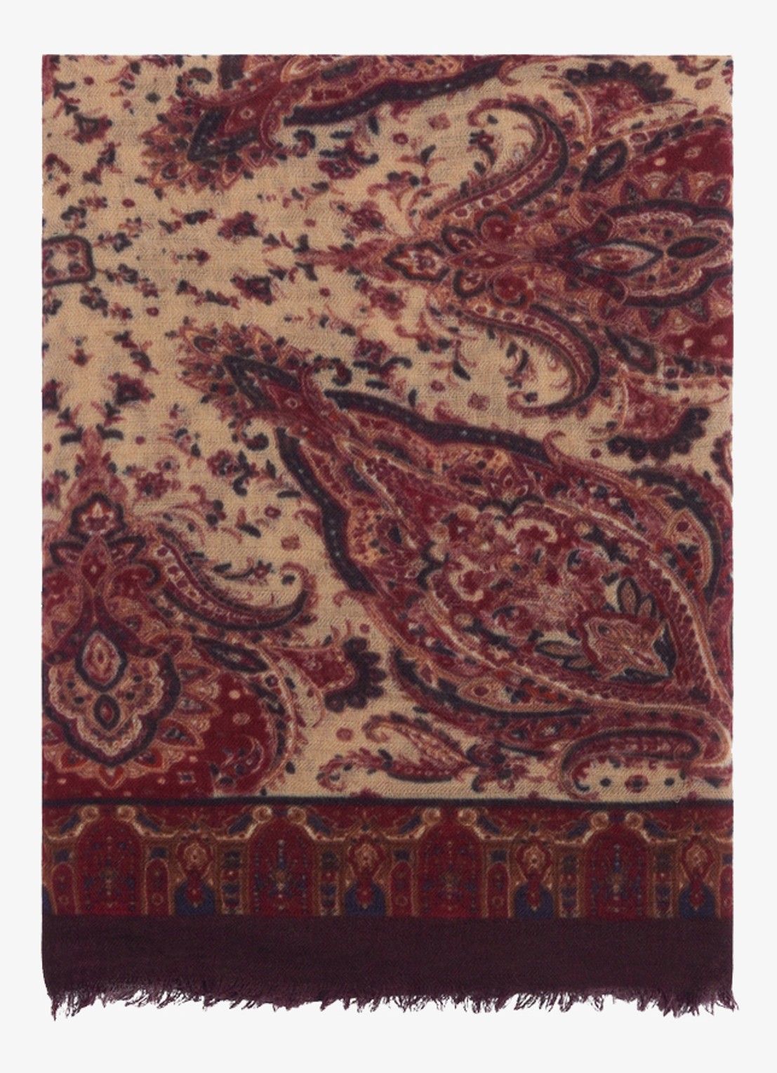 Gerard Darel Solane sjaal van wol en modal met grafische print - voorkant 3 roze