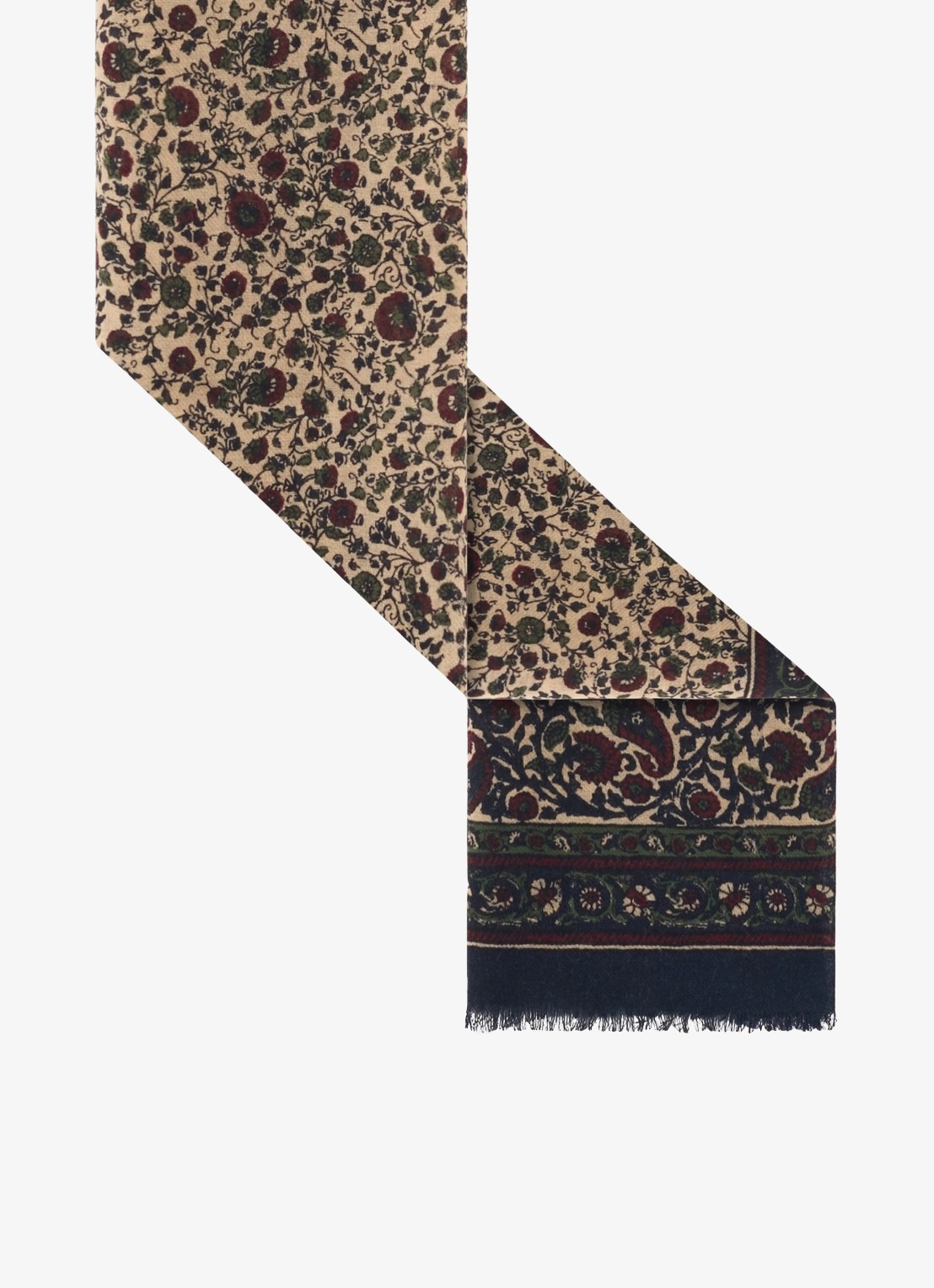 Gerard Darel Stella sjaal van wol met bloemenprint - detail 2 bruin