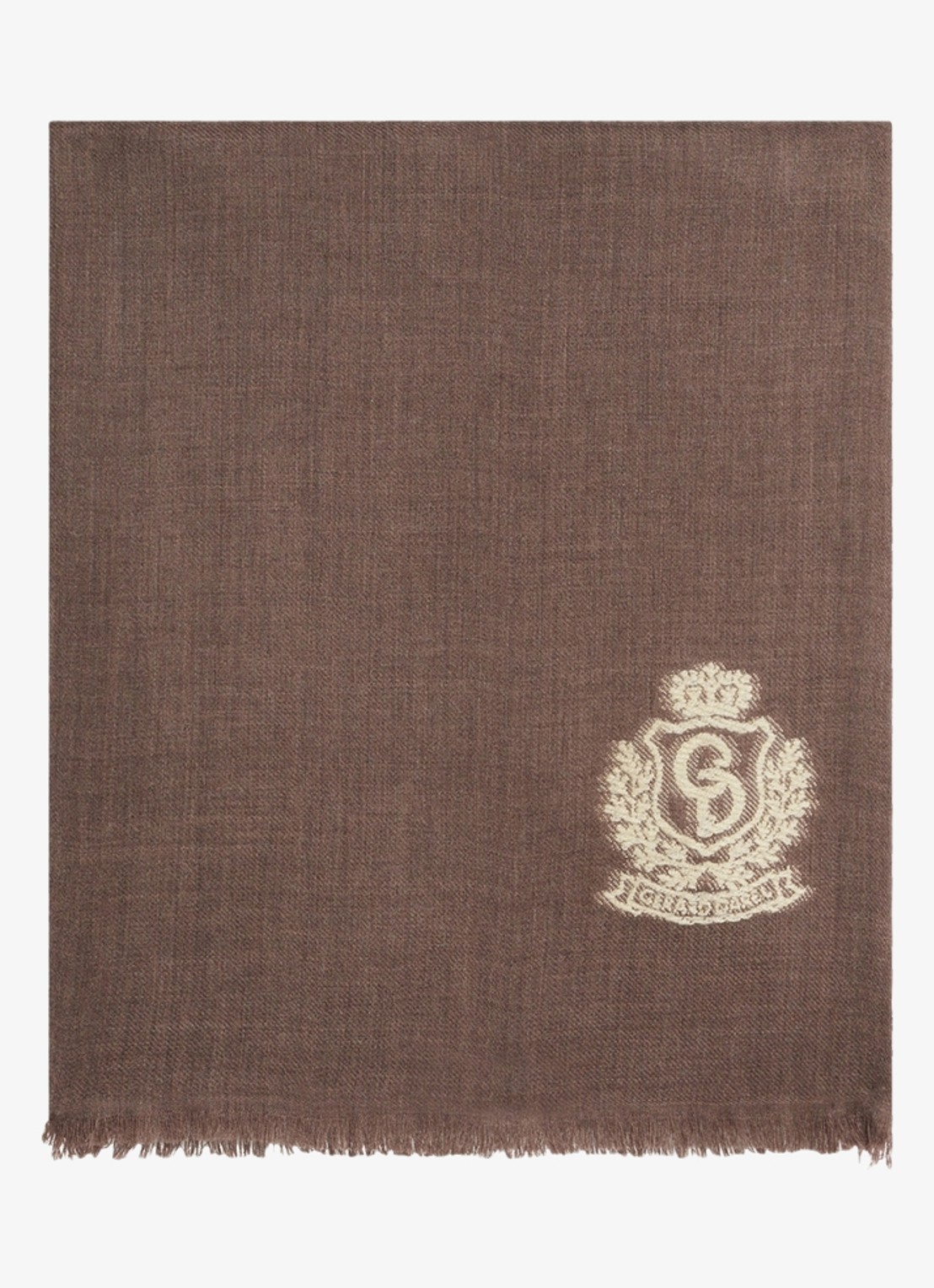 Gerard Darel Suzane sjaal van wol met logoborduring - voorkant naturel