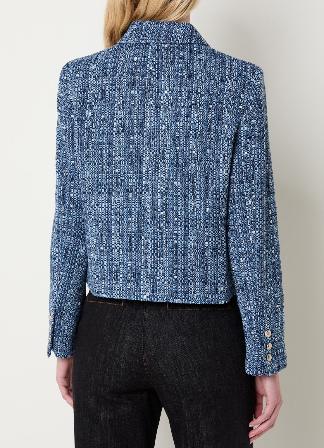 Gerard Darel Tahlia jack met tweed-look en lurex - achterkant 4 indigo