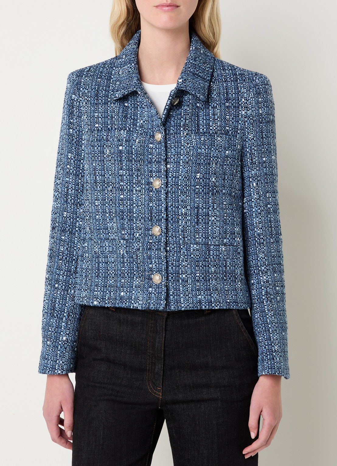 Gerard Darel Tahlia jack met tweed-look en lurex - detail 3 indigo