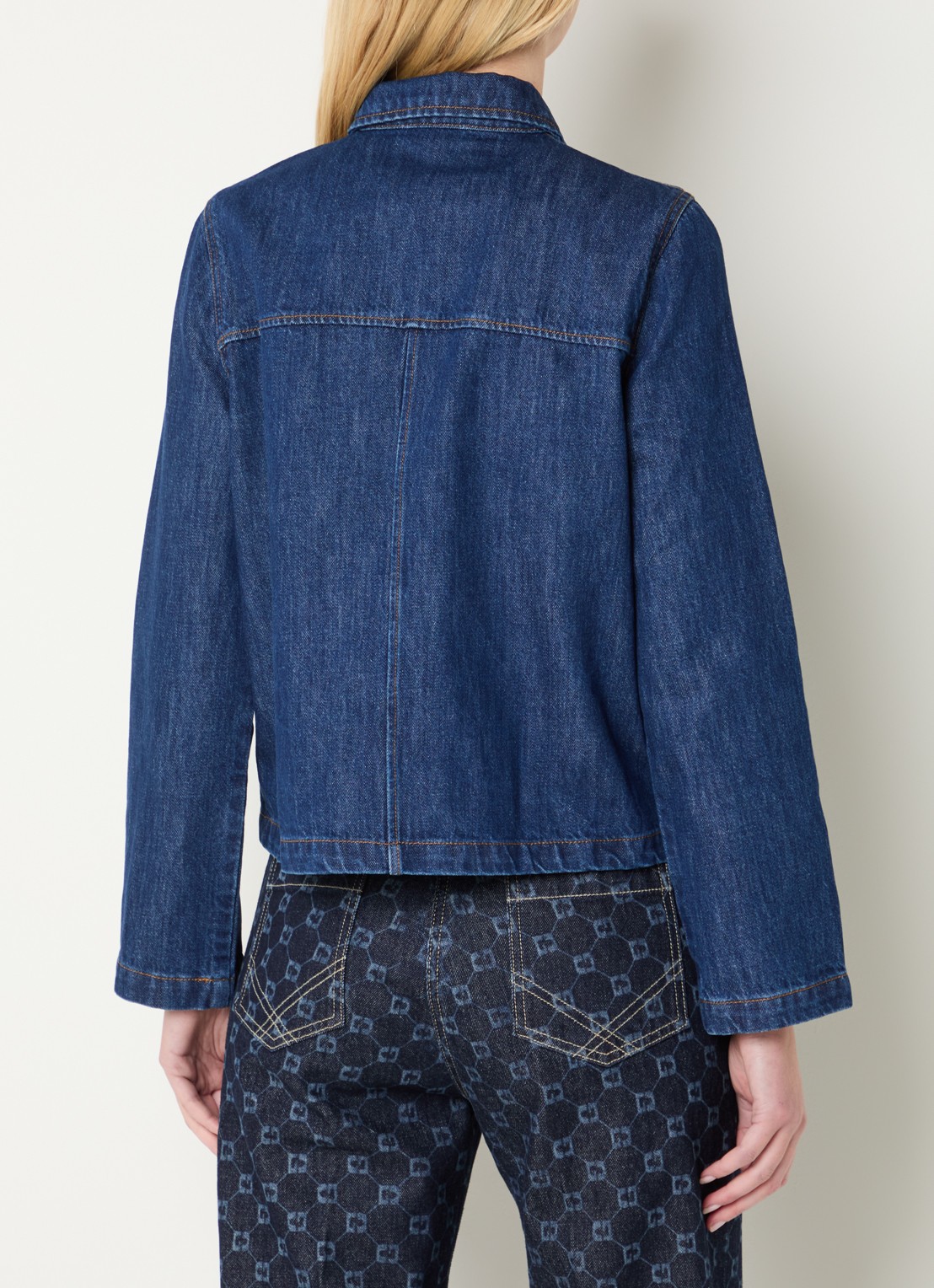 Gerard Darel Taina spijkerjas met klepzakken - achterkant 2 indigo