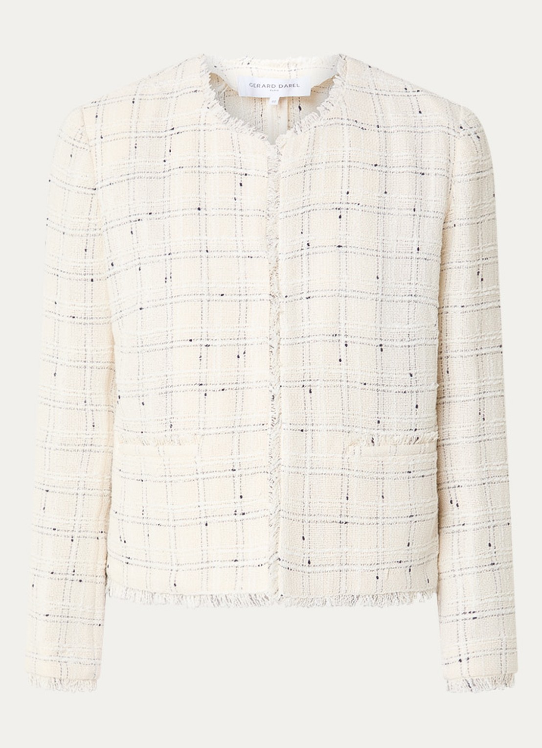Gerard Darel Taissa cropped blazer met opgestikte zakken - voorkant 2 creme