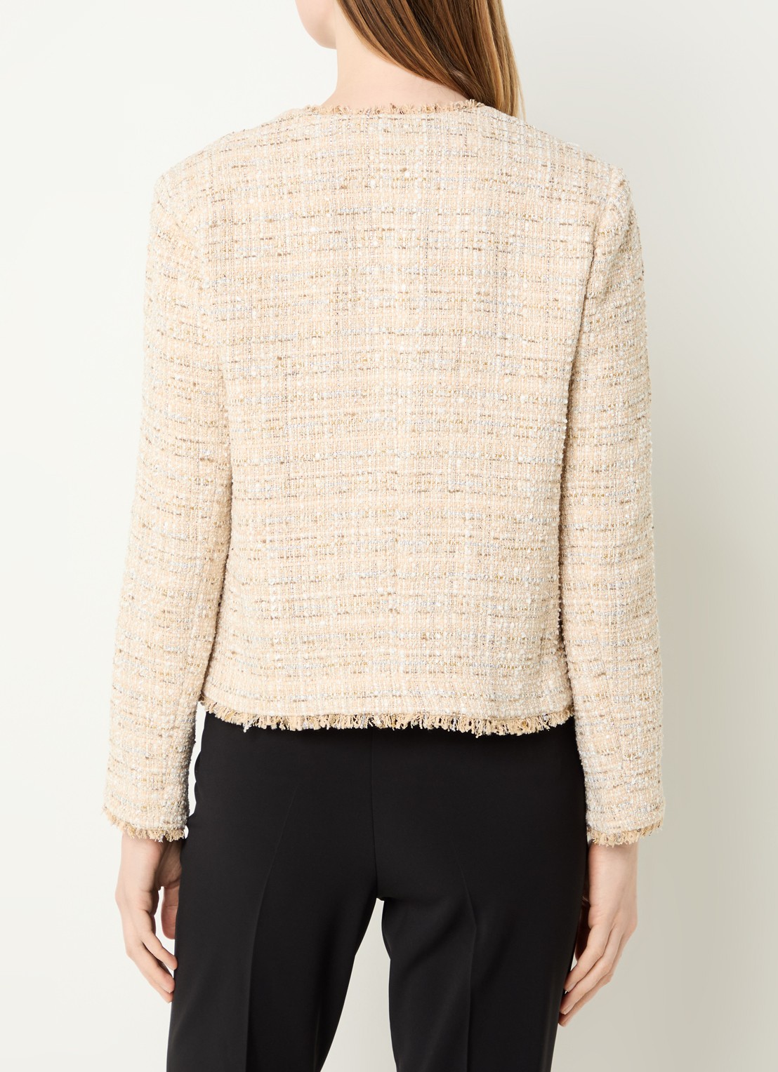 Gerard Darel Talea jack met tweed-look en lurex - achterkant 3 beige