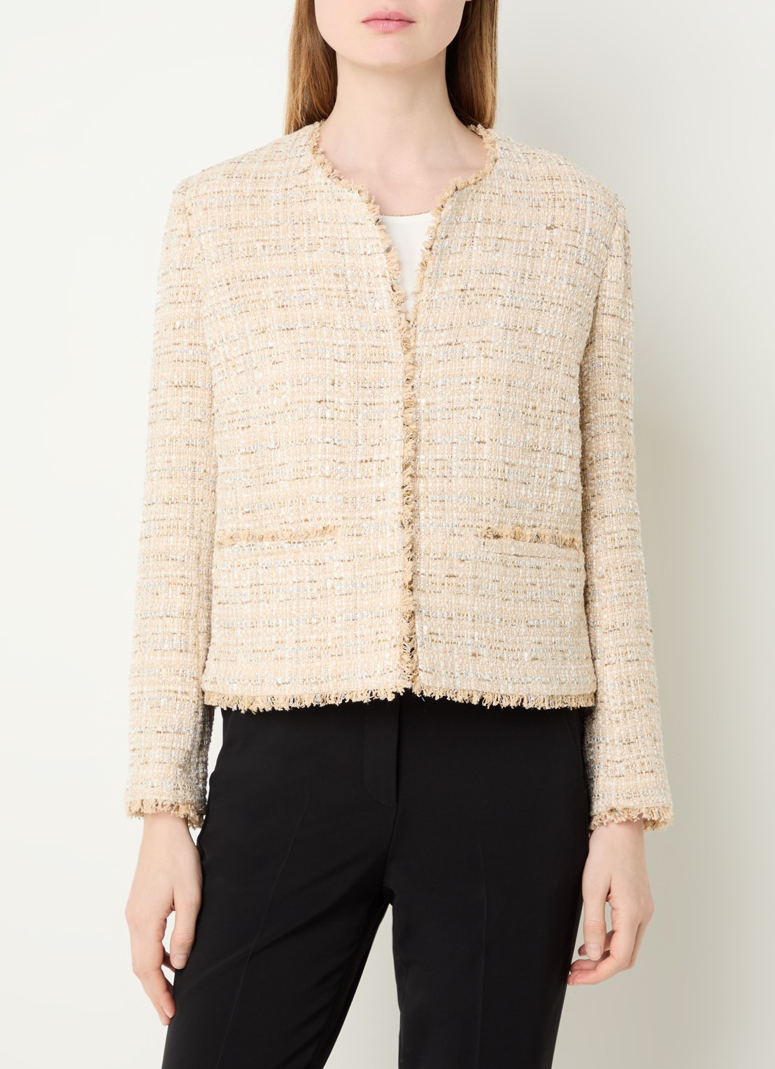 Gerard Darel Talea jack met tweed-look en lurex - detail 4 beige