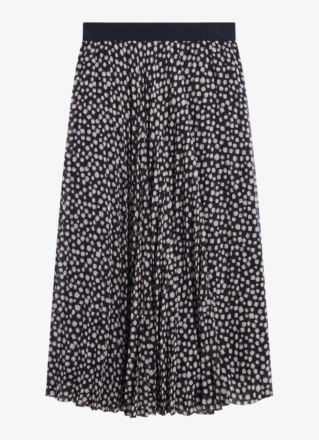 Gerard Darel Tammy midi rok met plooien en grafische print  - voorkant 4 zwart