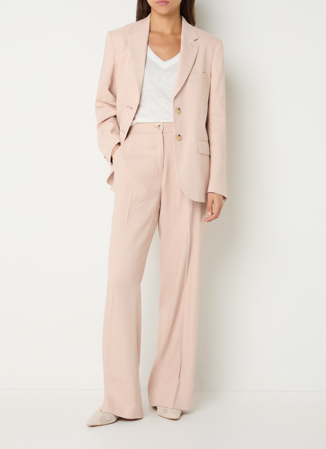 Gerard Darel Tazia blazer in linnenblend  - voorkant 4 lichtroze