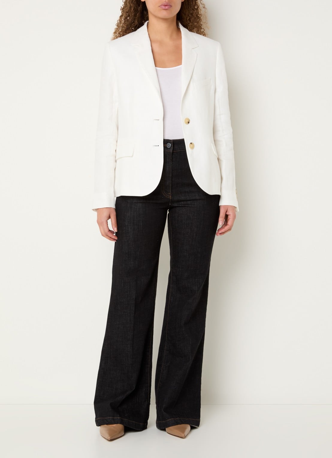 Gerard Darel Terya blazer van linnen met klepzakken - voorkant 3 wit
