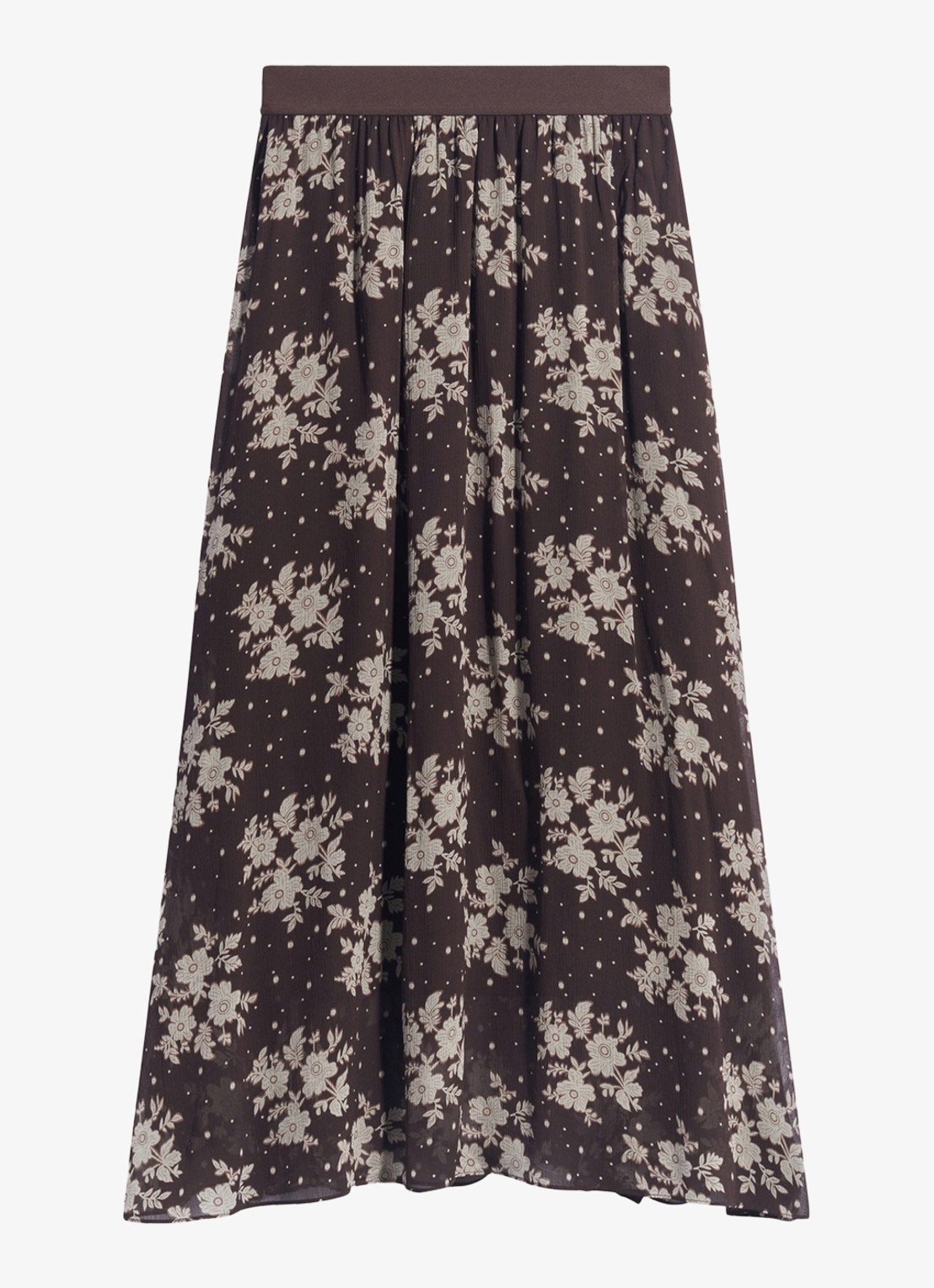 Gerard Darel Tessy midi rok met print - voorkant bruin