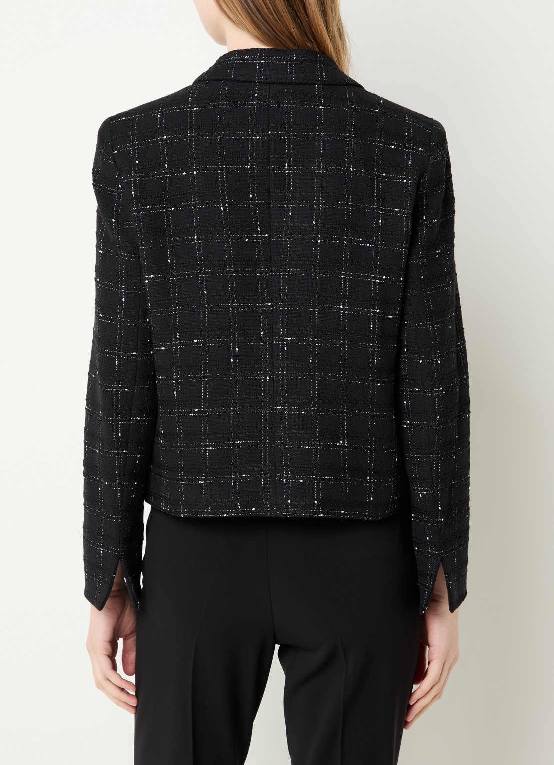 Gerard Darel Tiana blazer met tweed-look opgestikte zakken - achterkant zwart