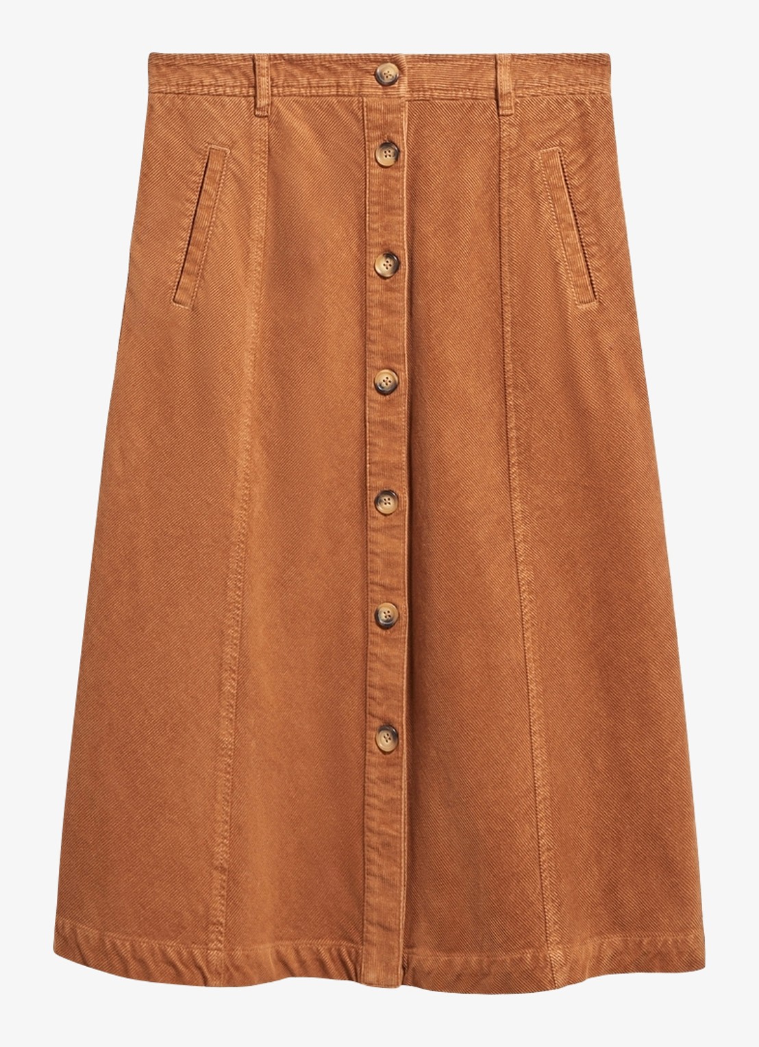 Gerard Darel Tiphaine midi rok van corduroy - voorkant 4 camel