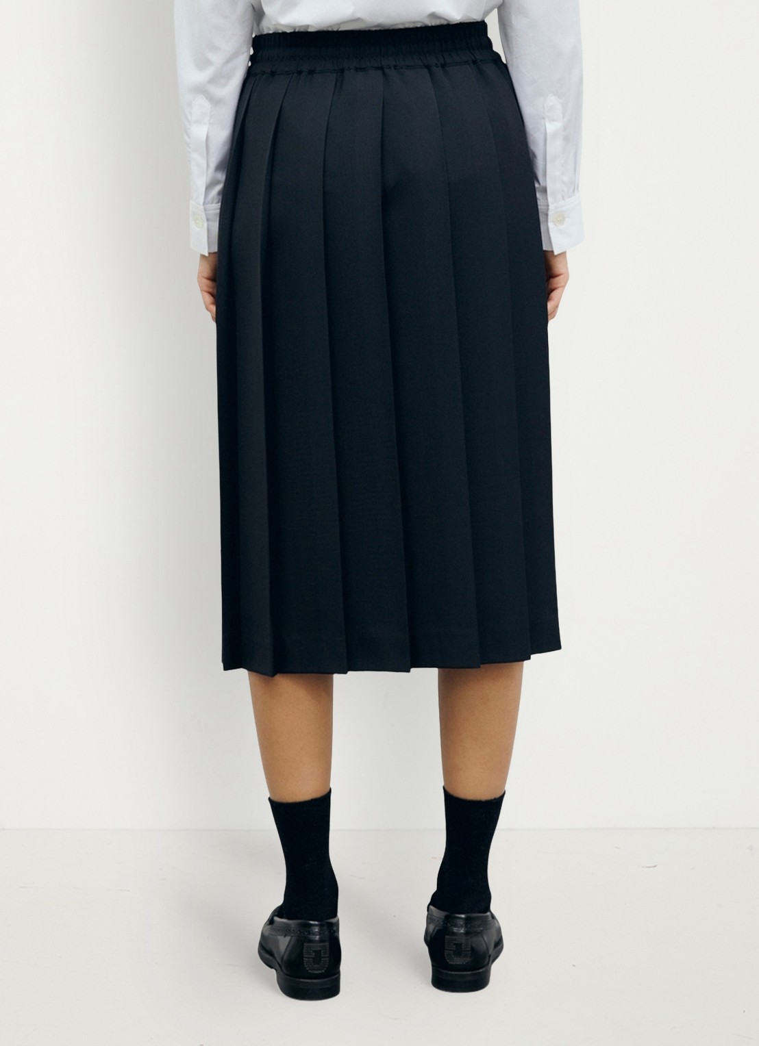 Gerard Darel Tosca midi rok met trekkoord en plooien - achterkant zwart