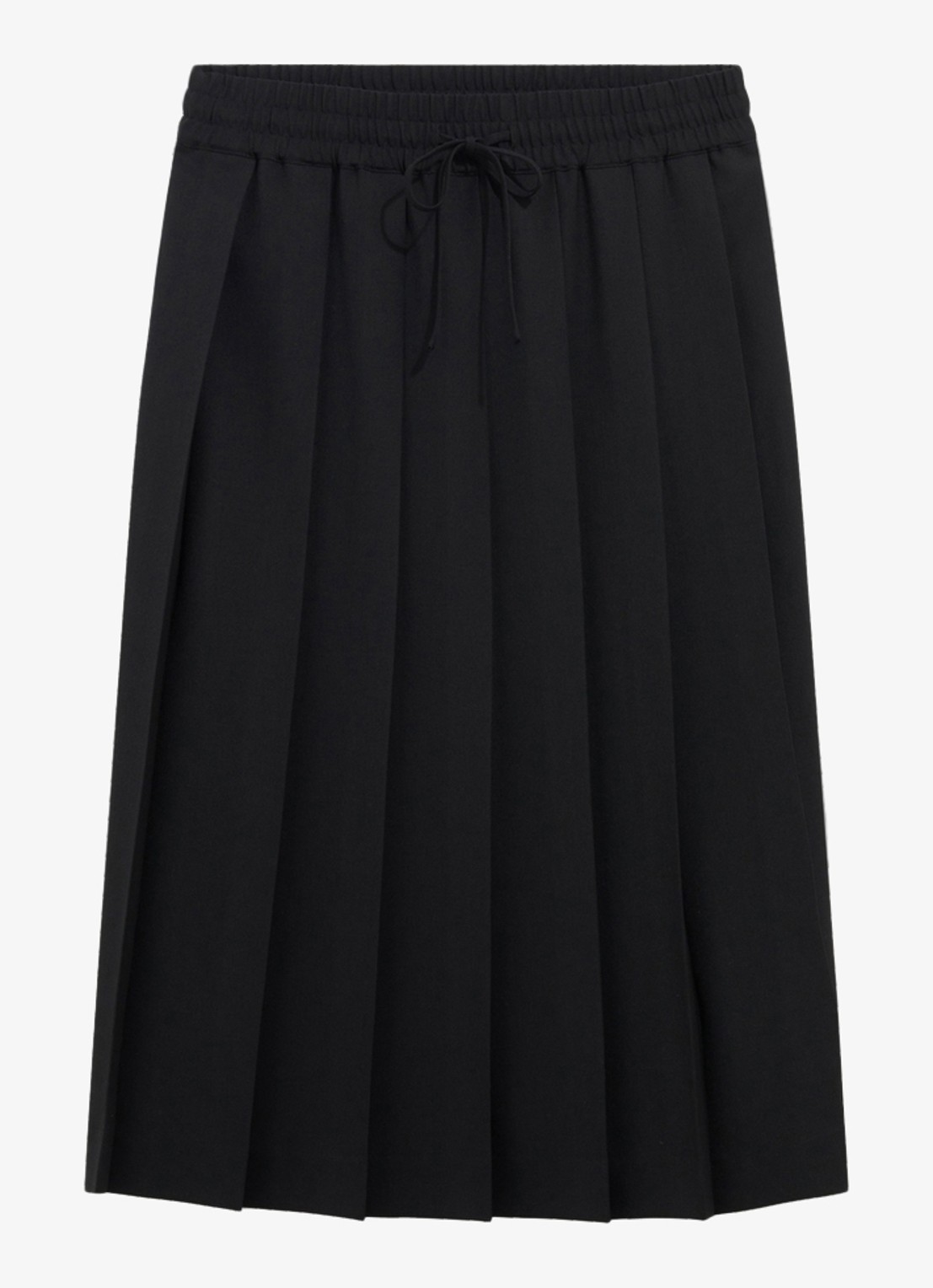 Gerard Darel Tosca midi rok met trekkoord en plooien - voorkant 2 zwart