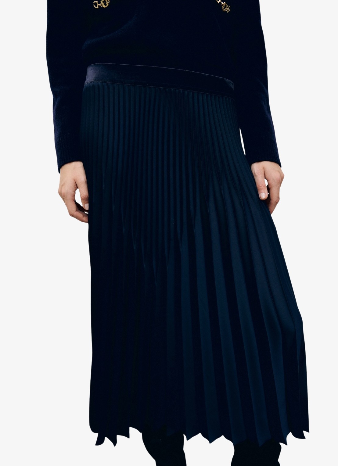 Gerard Darel Trixie midi rok met plooien - detail 2 blauw