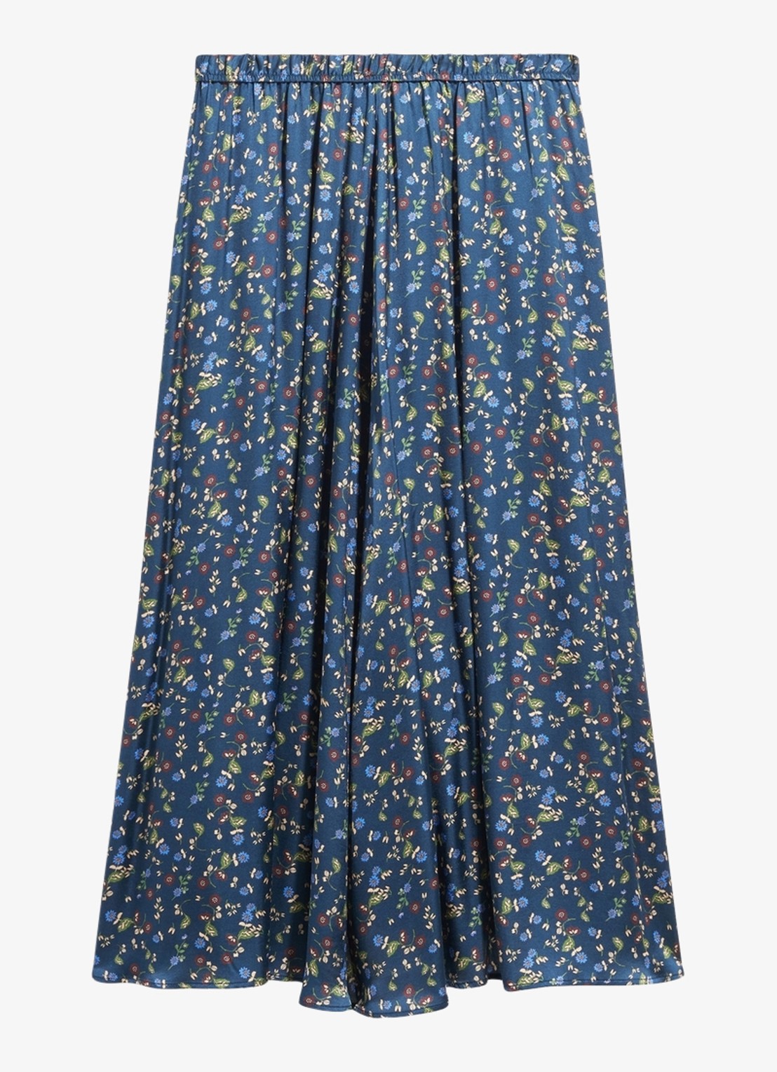 Gerard Darel Tulipe midi rok met bloemenprint - voorkant 4 blauw