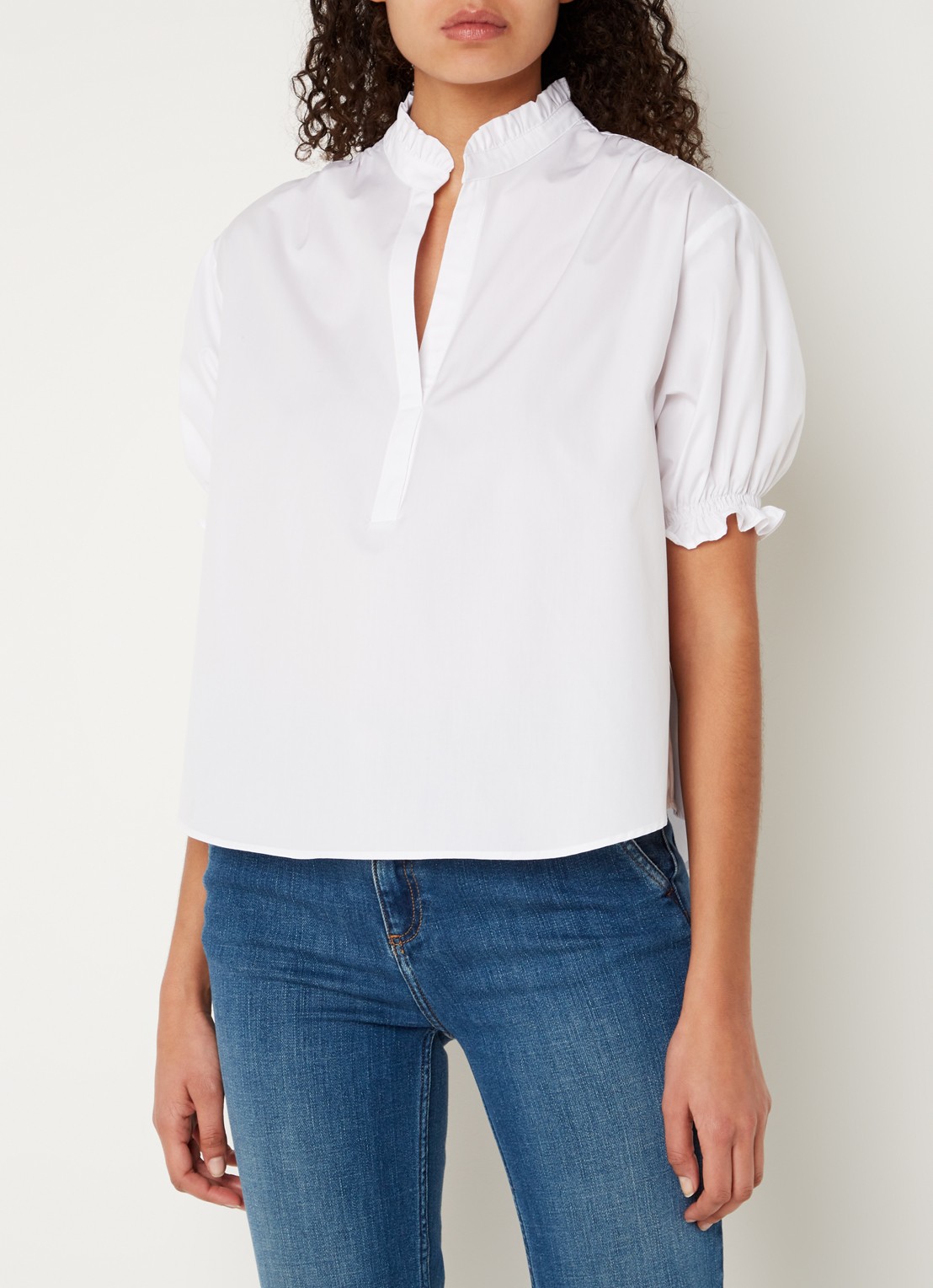 Gerard Darel Tuniek met opstaande kraag en pofmouw - detail 3 wit