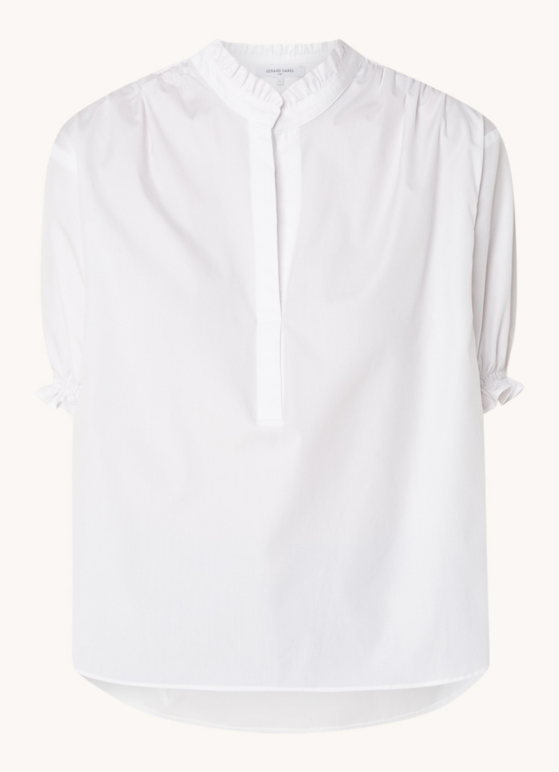 Gerard Darel Tuniek met opstaande kraag en pofmouw - voorkant wit