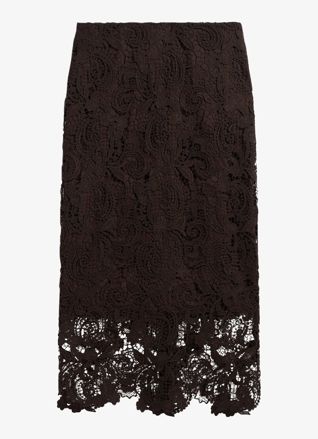 Gerard Darel Tyra midi rok van kant - voorkant 3 donkerbruin