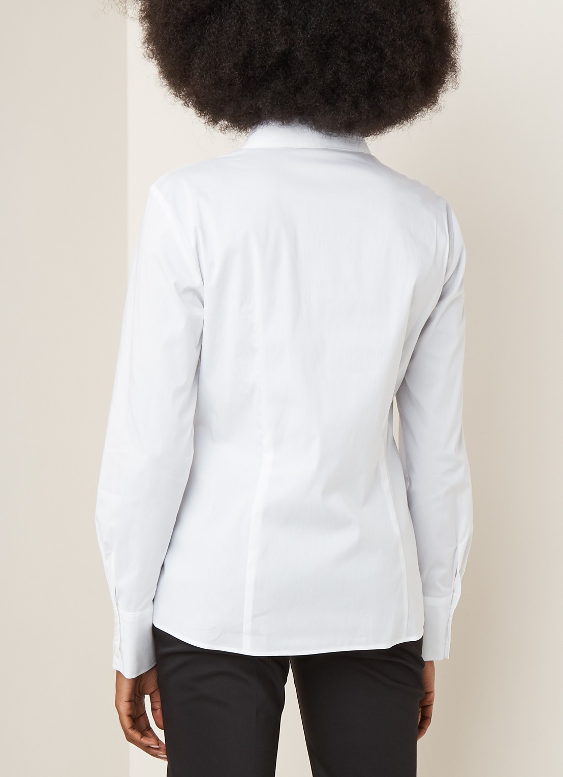 Gerry Weber Basic fit blouse van stretch katoen - achterkant 2 wit