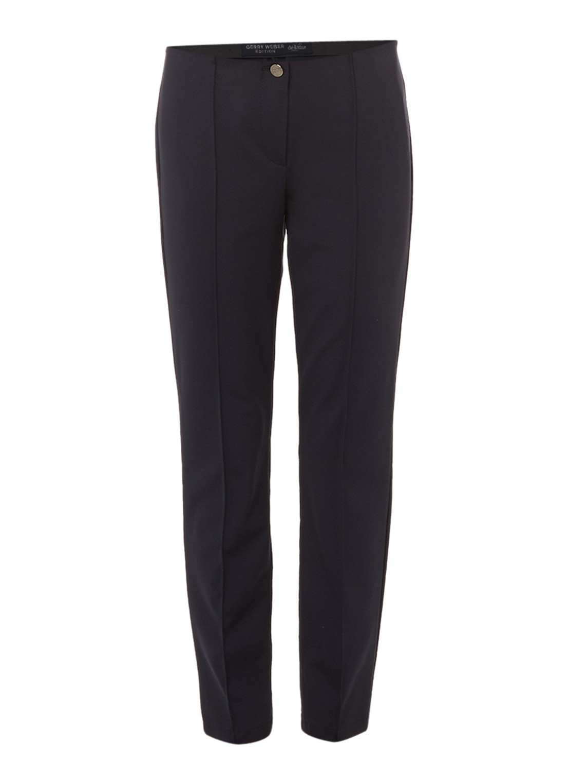 Gerry Weber Roxane mid waist slim fit cropped pantalon met stretch - voorkant 2 donkerblauw