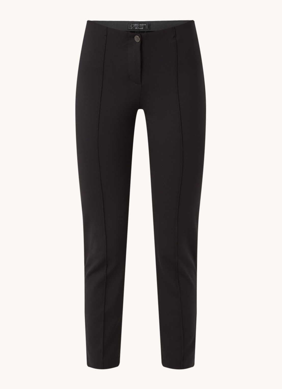 Gerry Weber Roxane mid waist slim fit cropped pantalon met stretch - voorkant 3 zwart