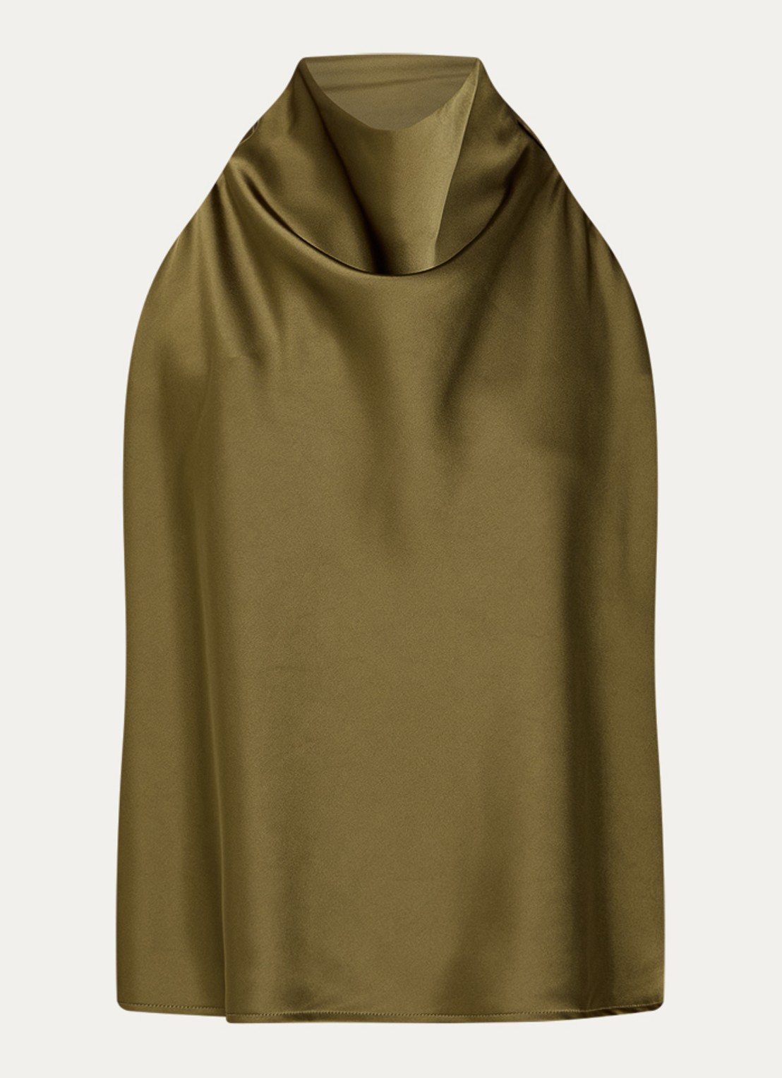 Gestuz Cerina top met rugdecolleté - voorkant 2 olijfgroen