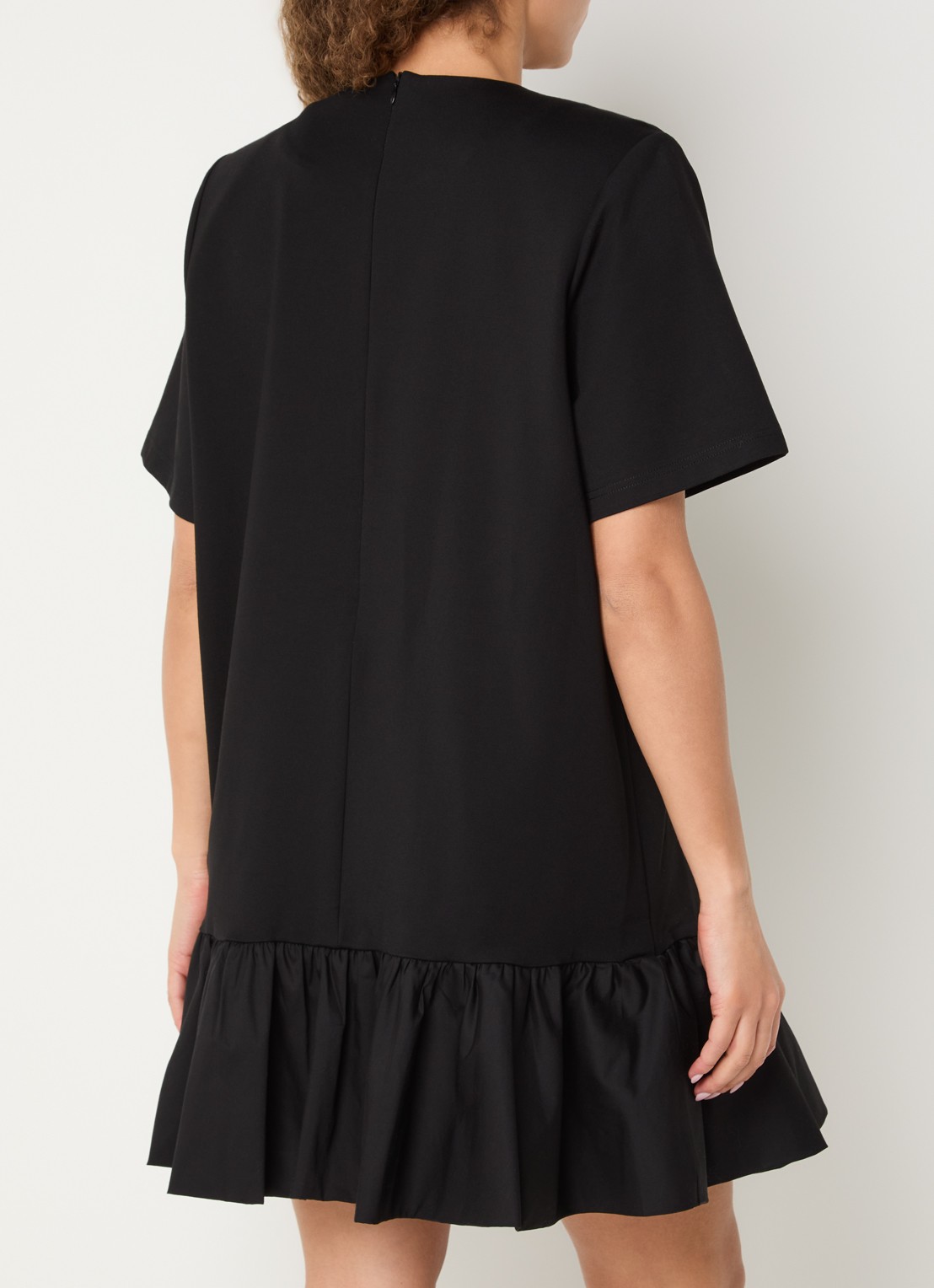 Gestuz Erin mini jurk met peplum - achterkant zwart