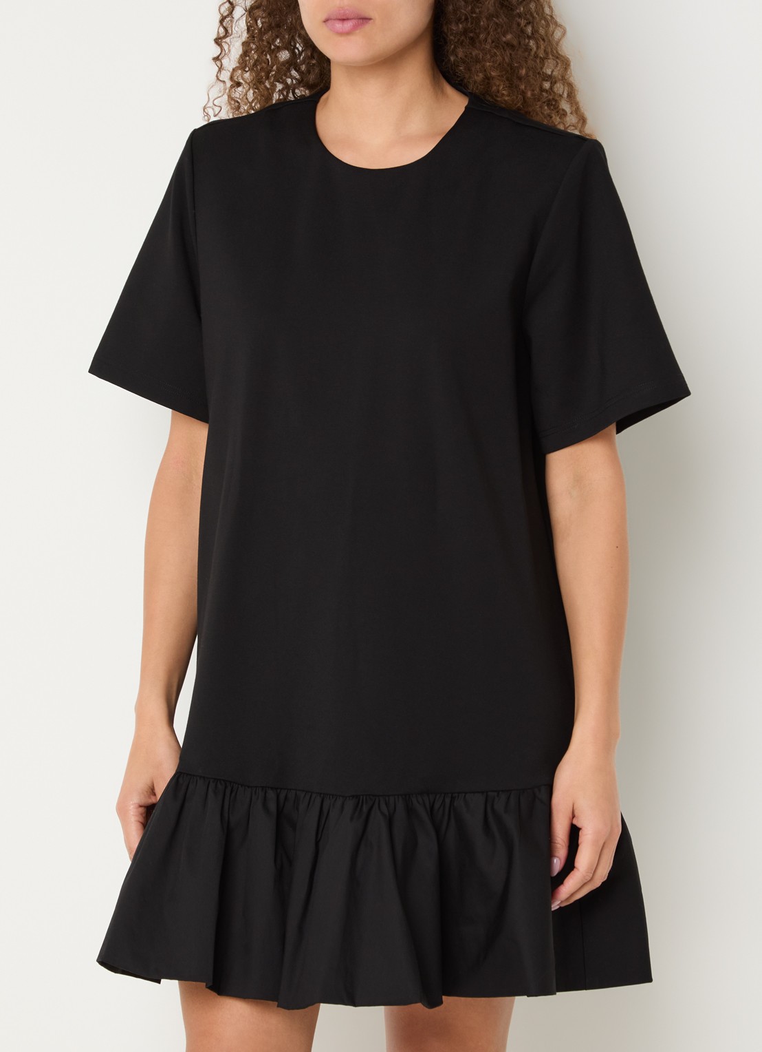 Gestuz Erin mini jurk met peplum - detail 4 zwart