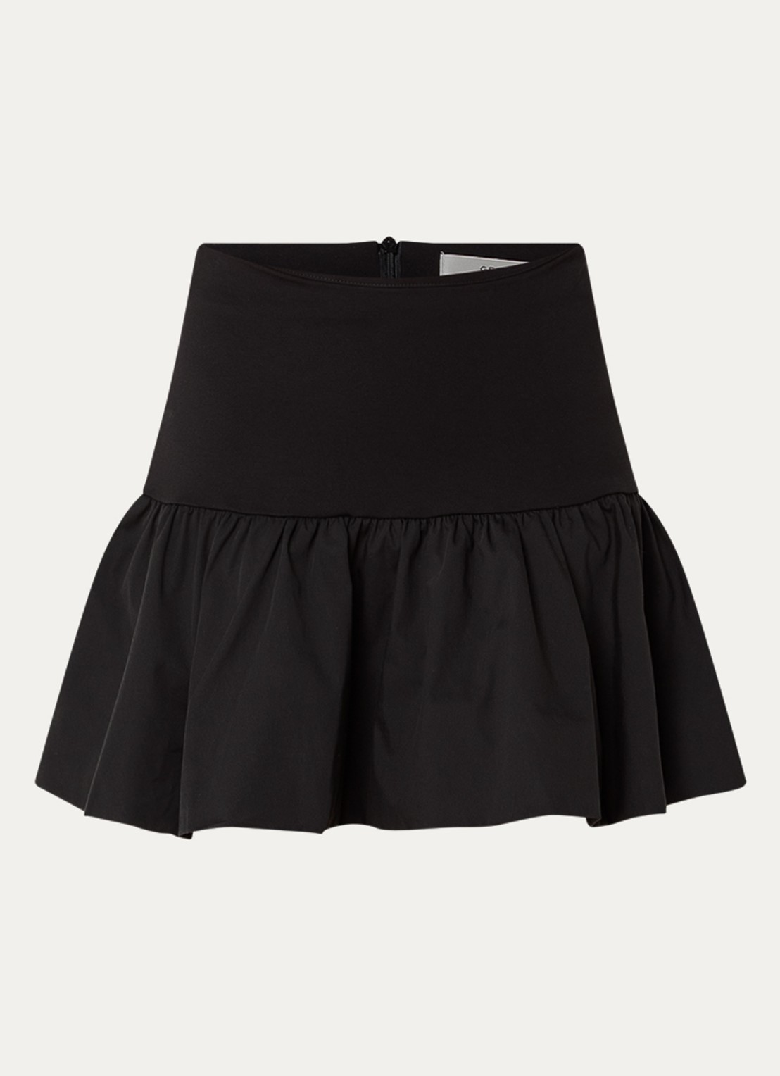 Gestuz Erin mini rok met plooidetail - voorkant zwart