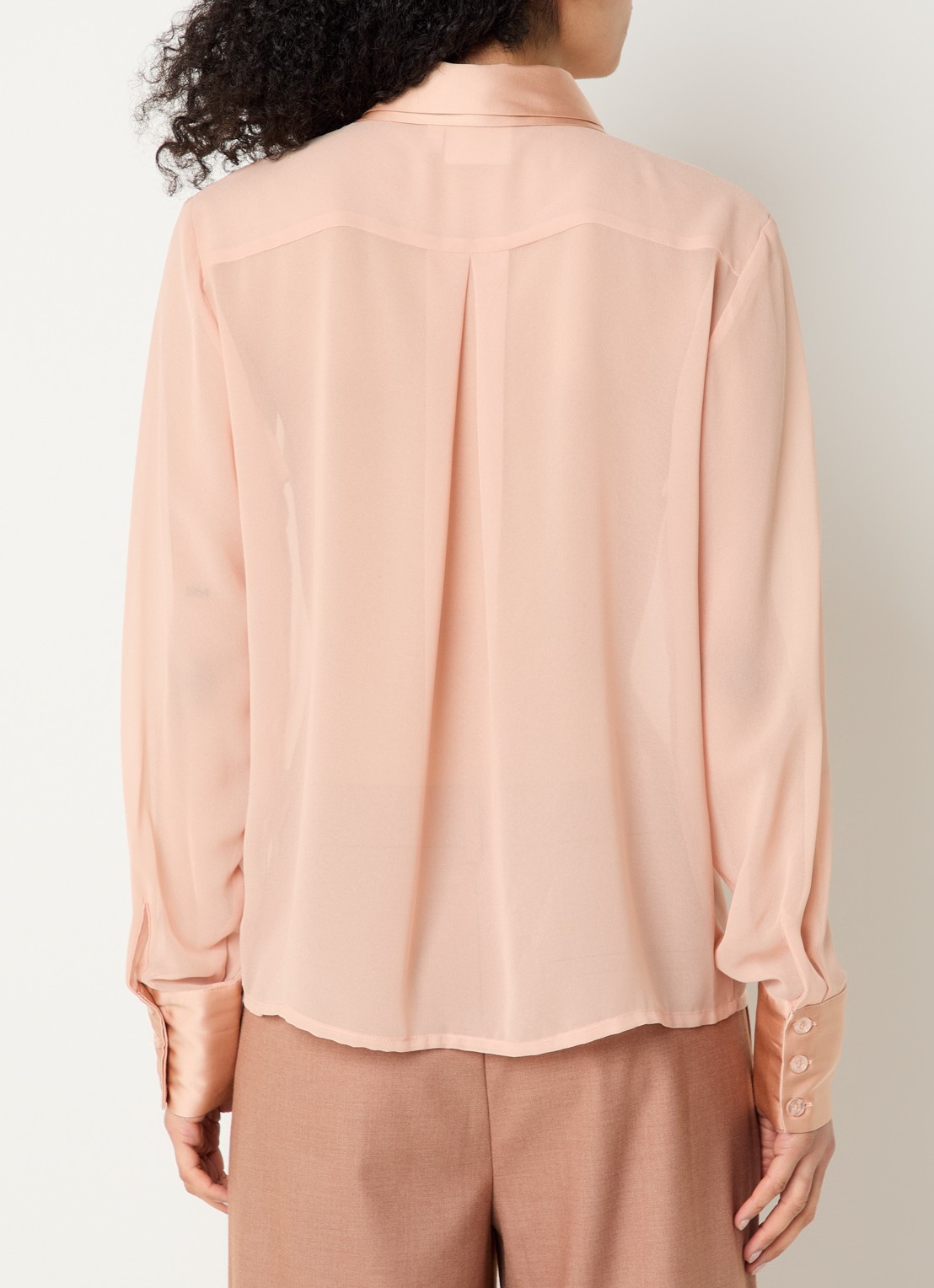 Gestuz GZchif semi-transparante blouse met sjaalkraag - achterkant oudroze