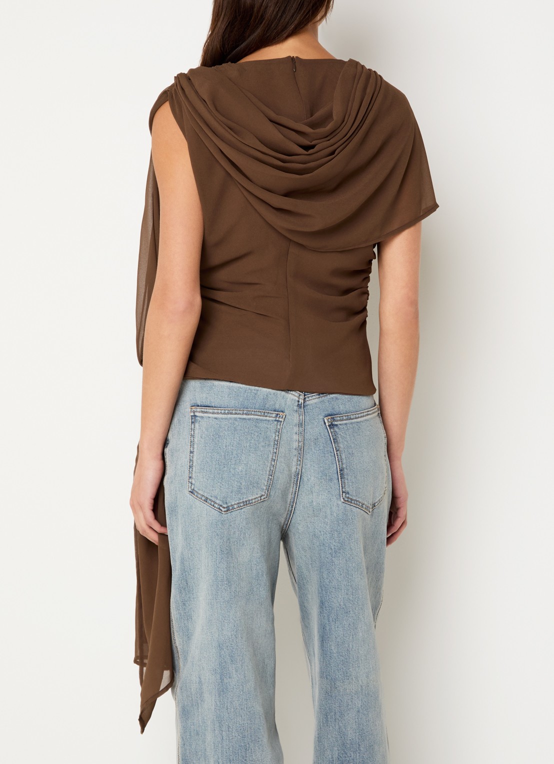Gestuz Gzdarly Blouse - achterkant 4 hazelnootbruin