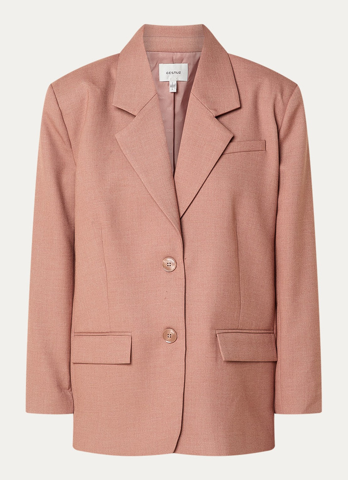 Gestuz GZpaula blazer met klepzakken - voorkant roodbruin
