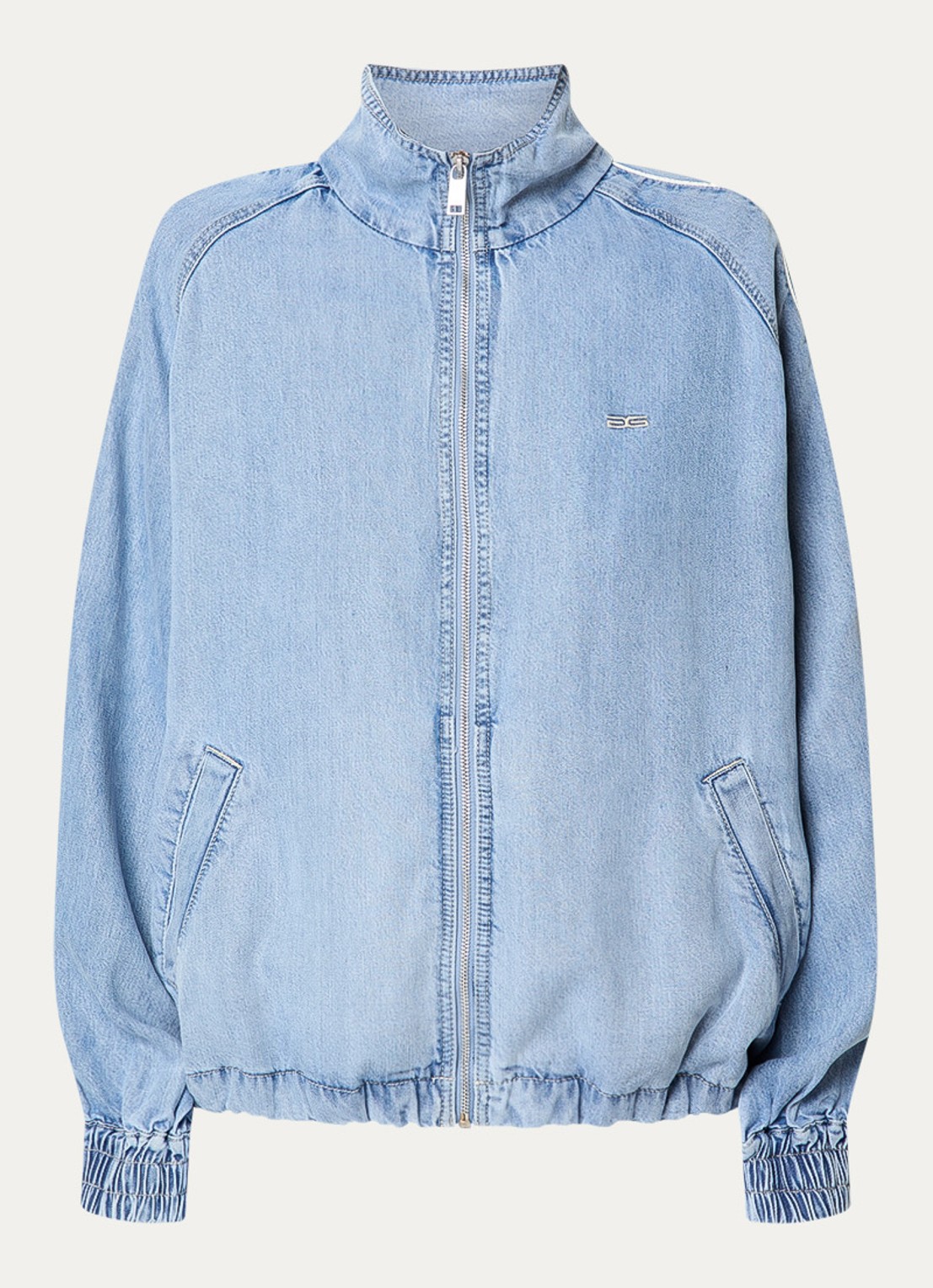 Gestuz GZsea jack van chambray met steekzakken - voorkant 2 indigo