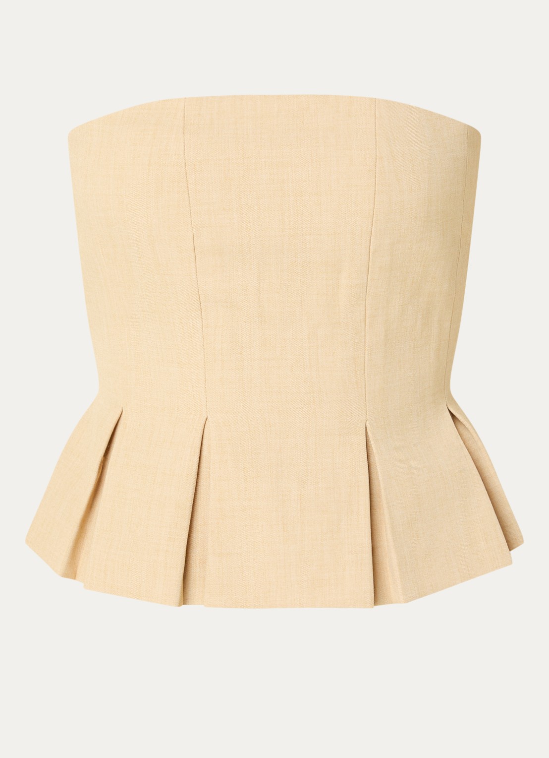 Gestuz GZstacy off shoulder top met plooien - voorkant 2 beige
