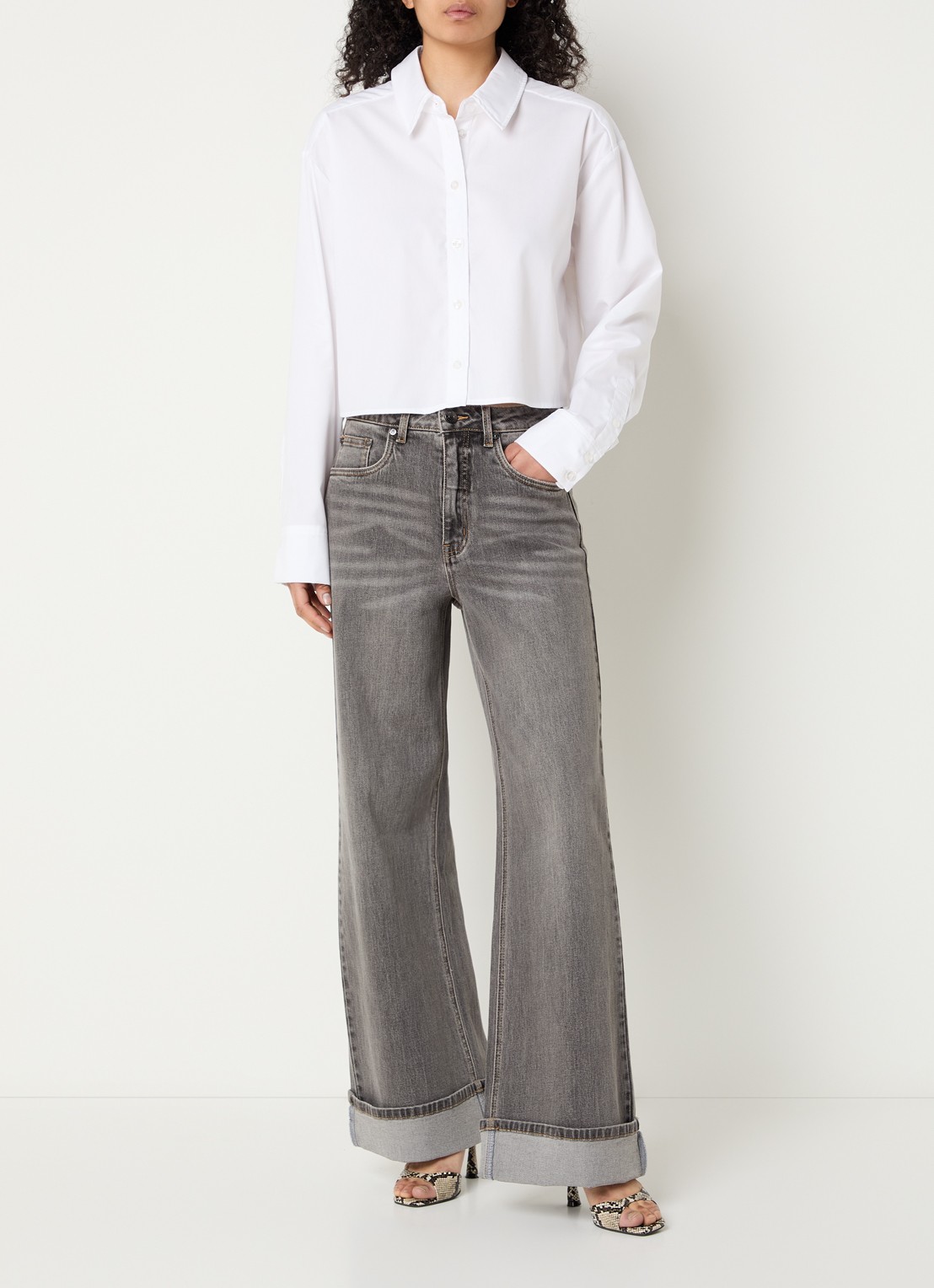Gestuz GZyork cropped blouse - voorkant 2 wit
