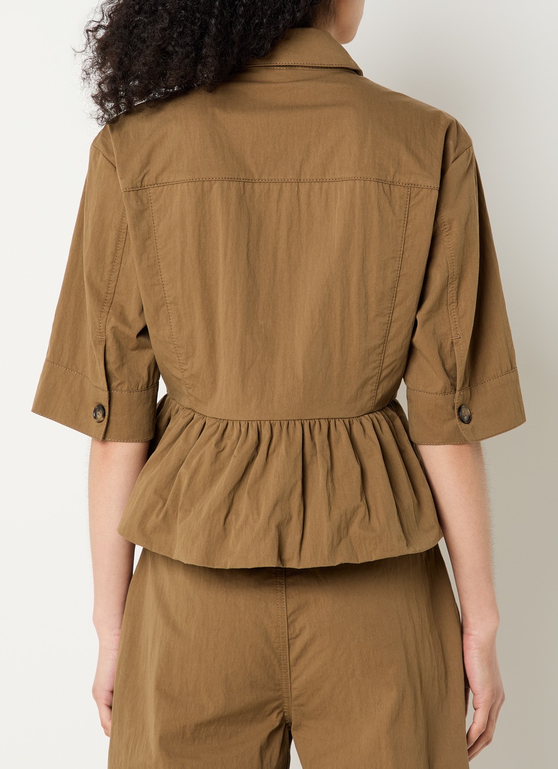 Gestuz GZzandaya blouse met ruches - achterkant 2 bruin
