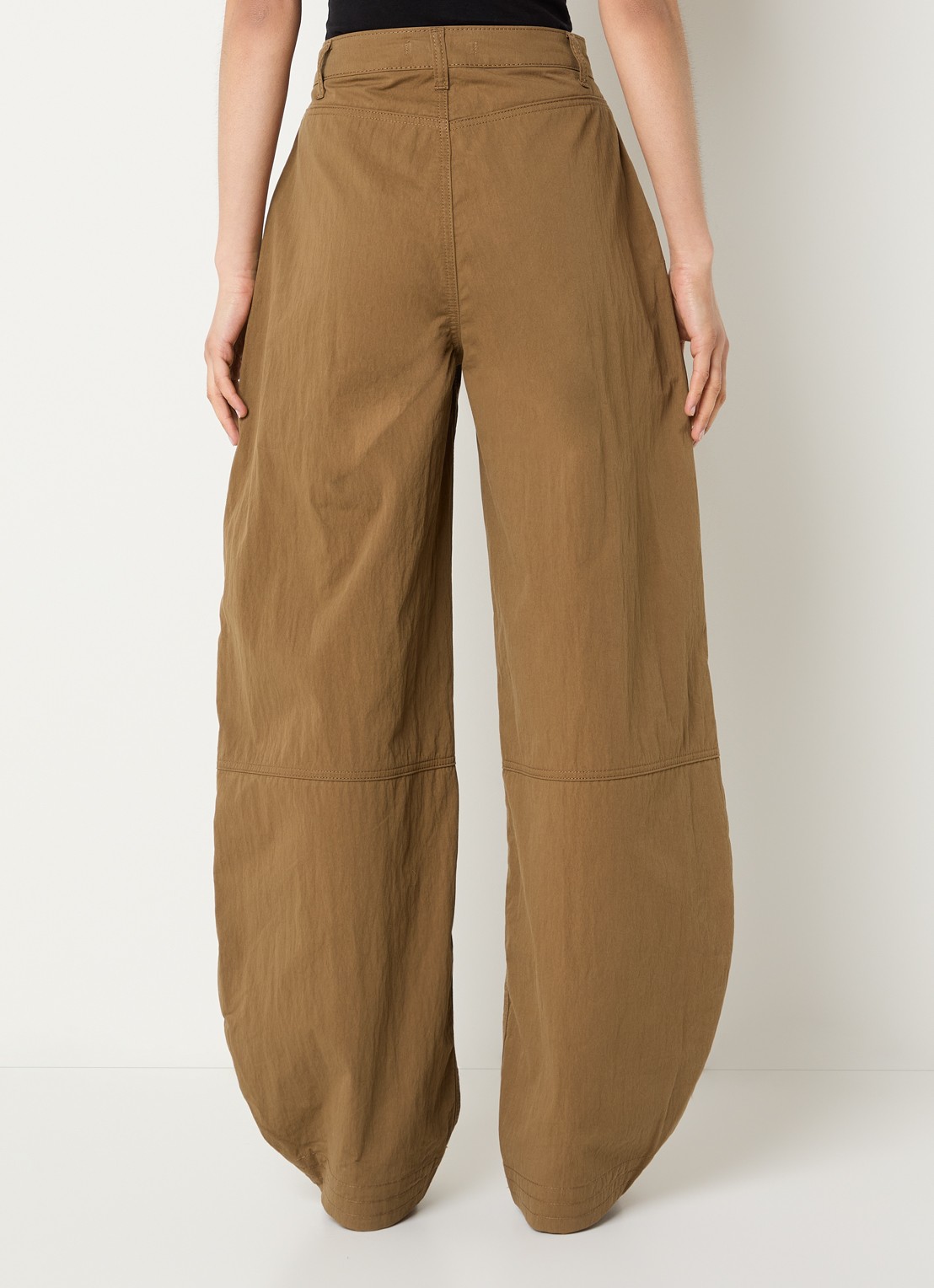 Gestuz GZzandaya high waist balloon fit broek met ritszakken - achterkant 3 bruin