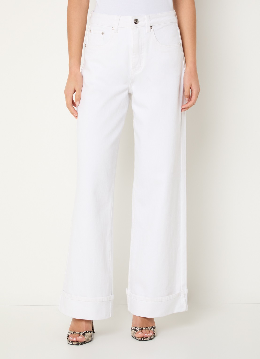Gestuz Livia high waist loose fit jeans met gekleurde wassing - detail 4 wit