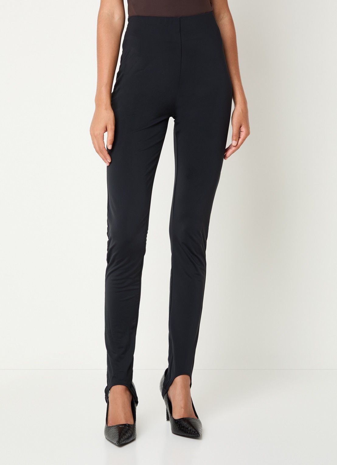 Gestuz Lyrose high waist slim fit legging  - detail zwart