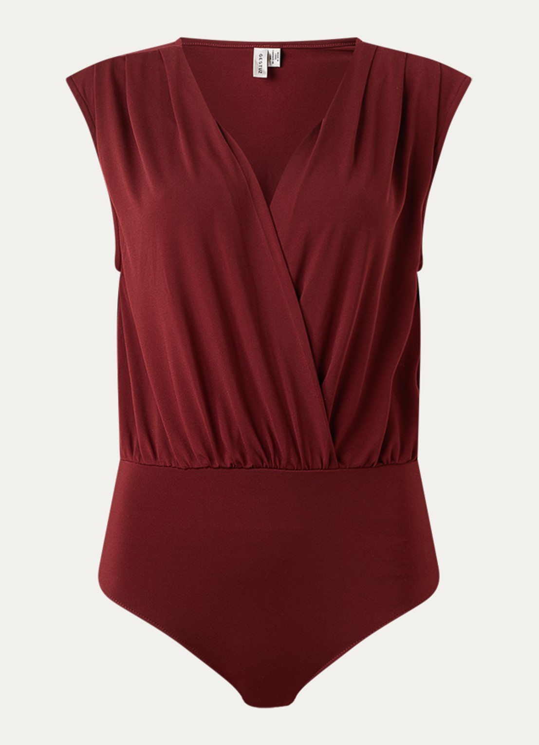 Gestuz Nadie body met V-hals - voorkant bordeauxrood