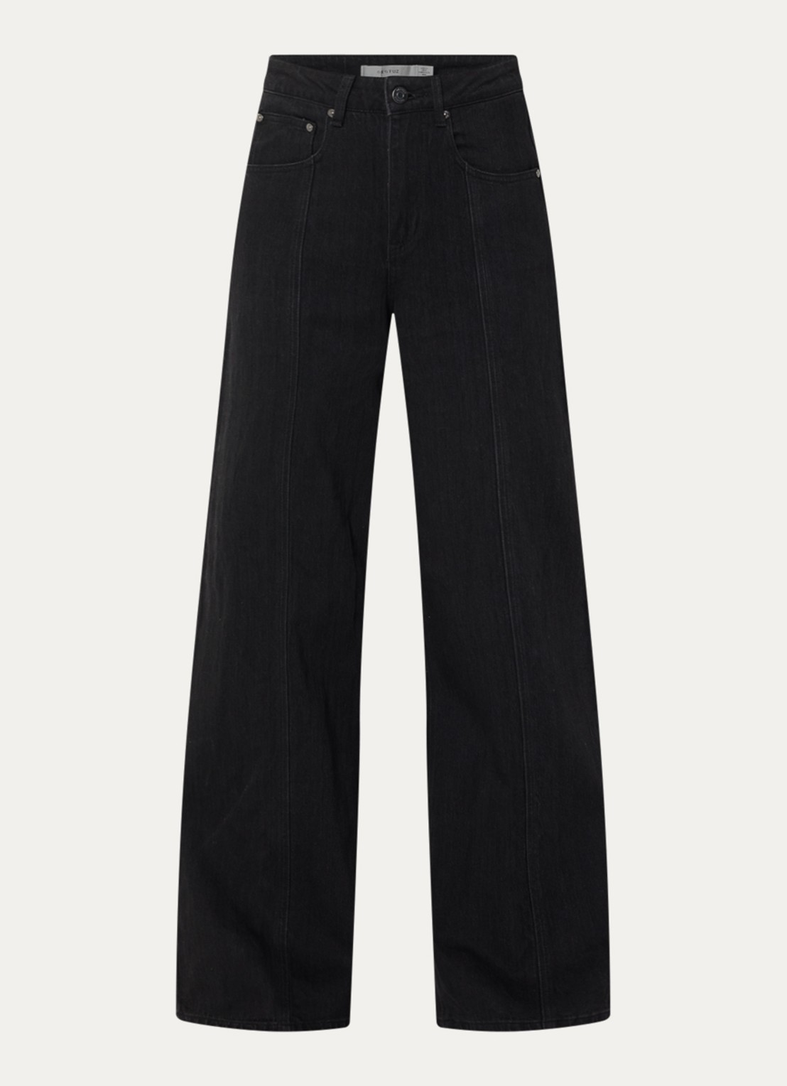 Gestuz Nanetta high waist flared fit jeans met gekleurde wassing - voorkant 4 zwart