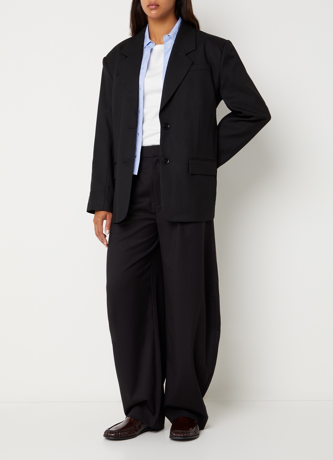 Gestuz Paula blazer met klepzakken - voorkant 3 zwart