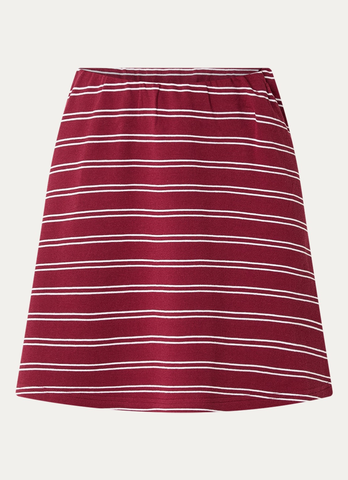 Gestuz Pillova polo met streepprint - voorkant donkerrood