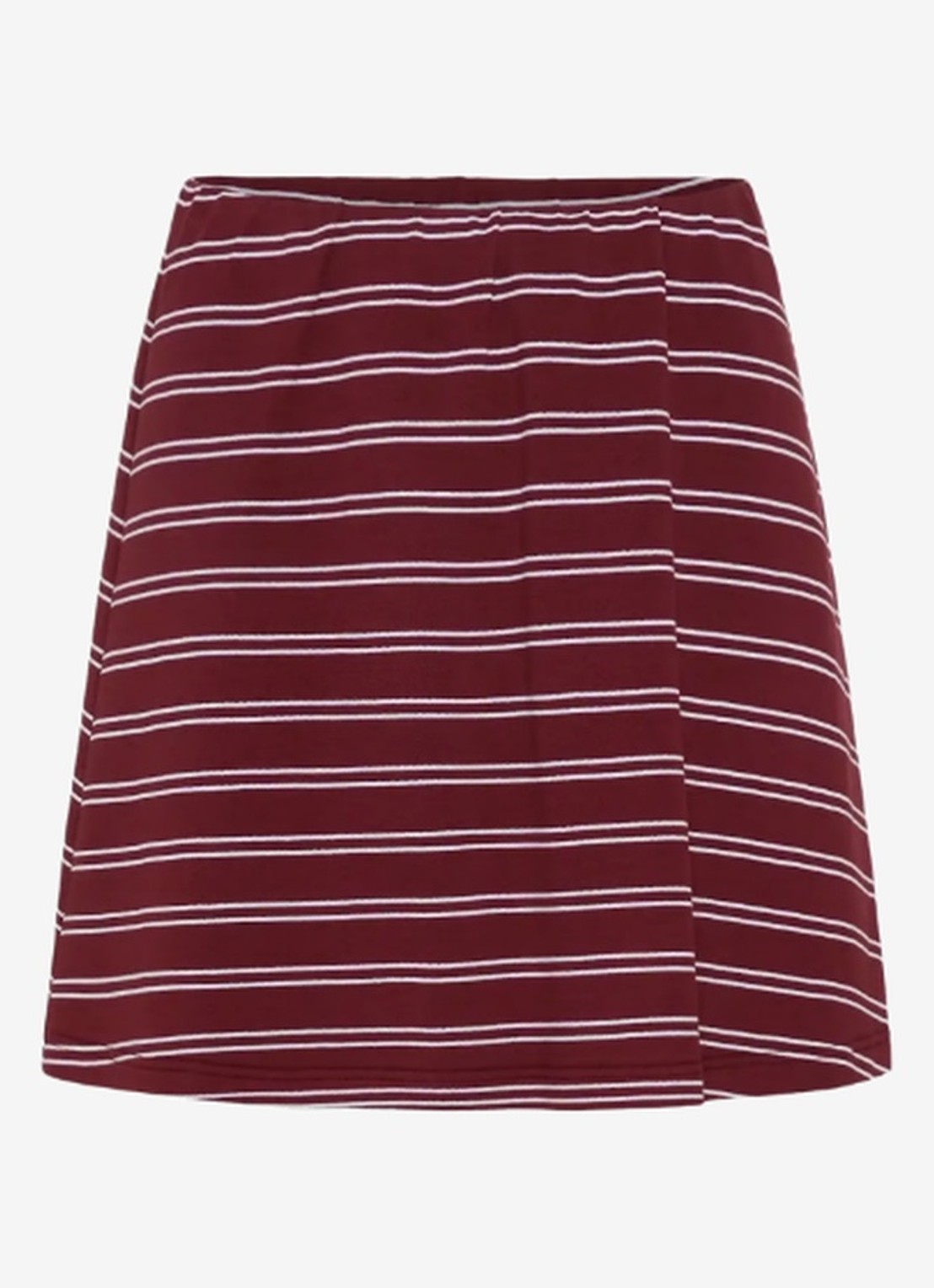 Gestuz Pilova mini rok met streepprint - voorkant bordeauxrood