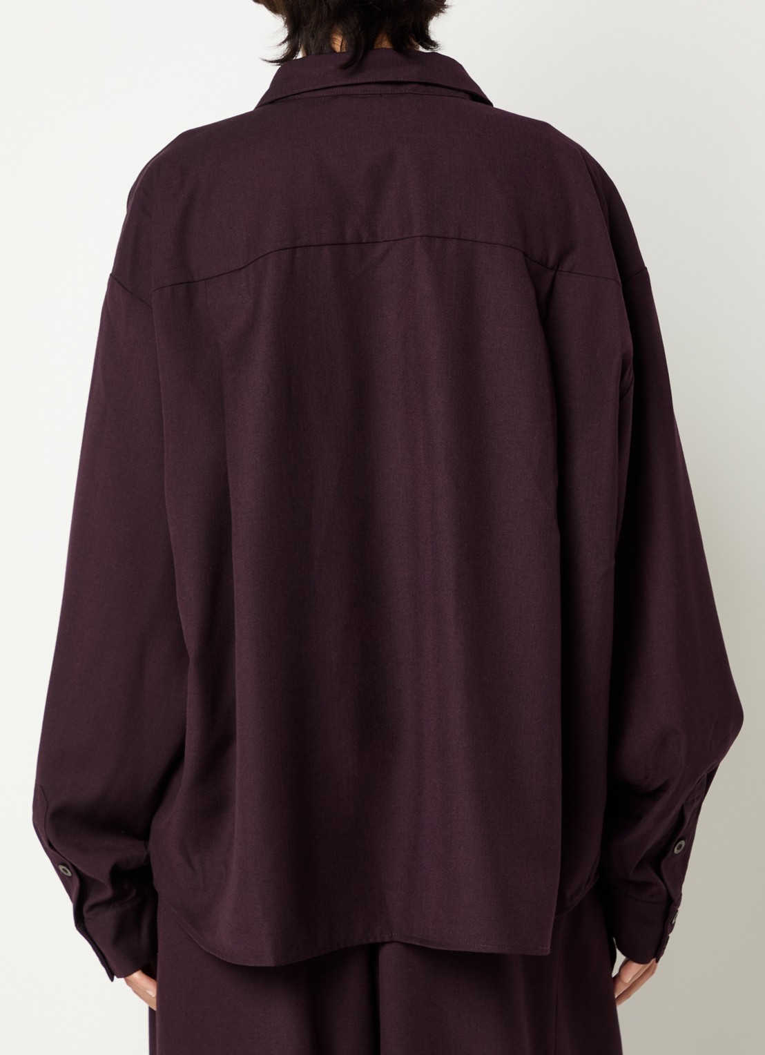 Gestuz Schany oversized blouse met afneembare stropdas - achterkant 4 kastanjebruin