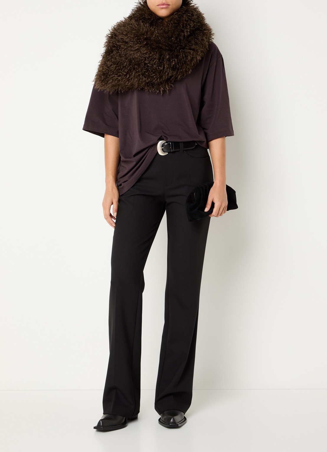 Gestuz T-shirt met ronde hals - voorkant 2 aubergine